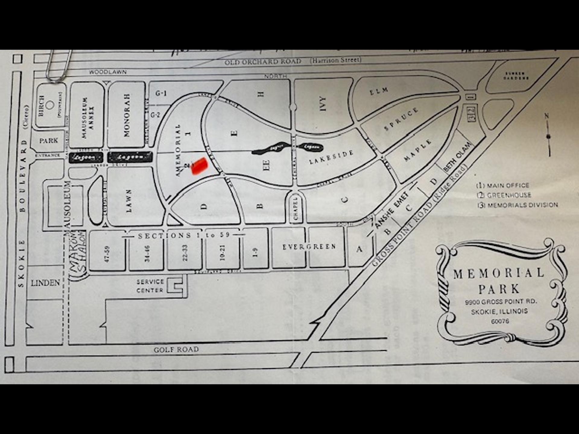 Grave for sale - Memorial Park Cemetery - Skokie (2 spaces): CB-900072